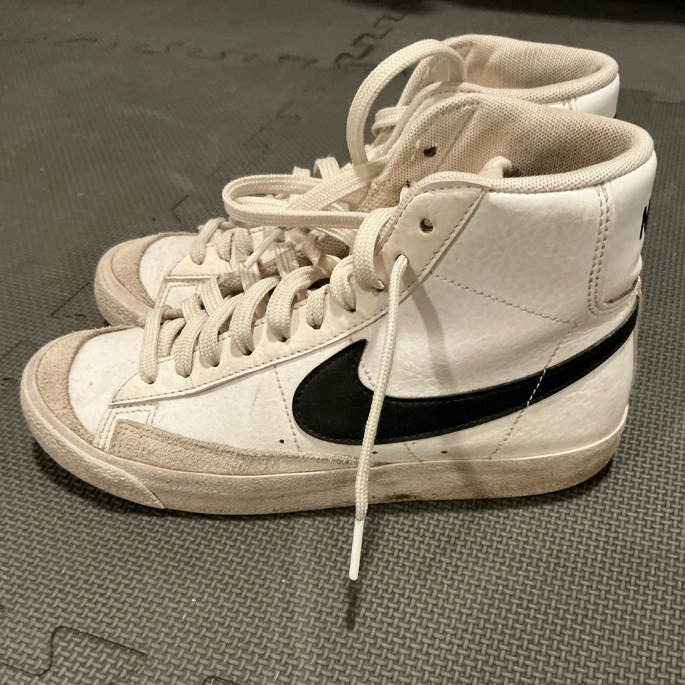 Nike Blazers High-Top Sneakers in White with black